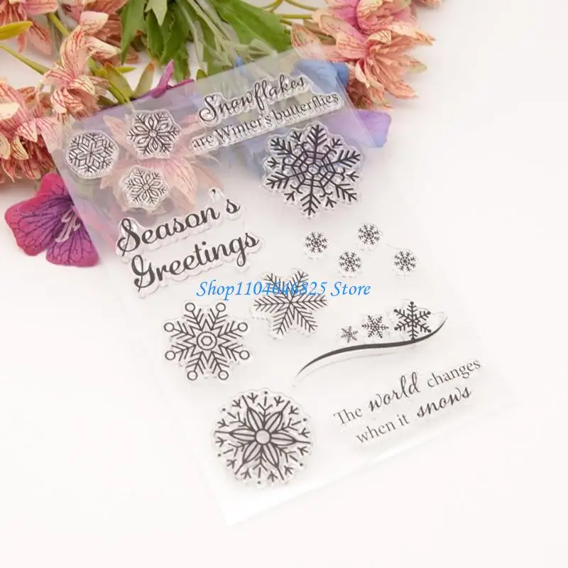 7Pcs Christmas Clear Silicone Stamper for Card Making Scrapbooking Stamping Tool