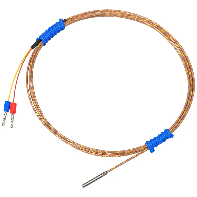Termopar Tipo K Sonda Fina Sensor de Temperatura Alta Precisión Respuesta Rápida Alta Temperatura Cable Resistente para Industri