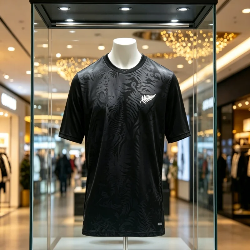 New 3D Zealand Soccer Jersey Black Fern Pattern Silver Fern Logo Football Shirt All Blacks Style Fan Jersey Family Matching Top