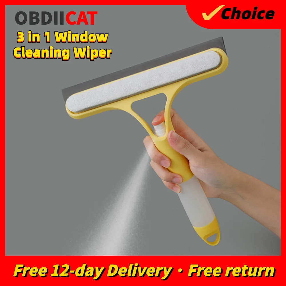 3In1 Glass Wiper Scraper Shower Squeegee Cleaner car Squeegee With Silicone Holder Bathroom Mirror Wiper Glass Cleaning Tool