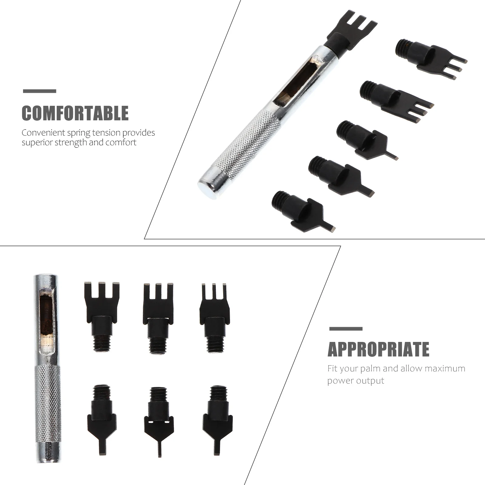 1 set 1 Set Durable Craft Tool 3 Prong Hole Punch Kit For Stitching Diy Belt Wallet Bag Making Hole Chisel Set