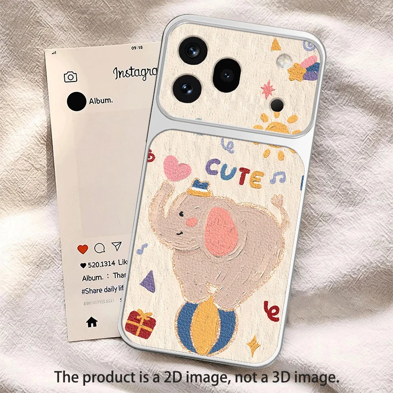 Large Window Case For Honor 600 Pro 600 Smart 5G Lite 600e Protective Cover Leather Texture Elephant Pattern Painted