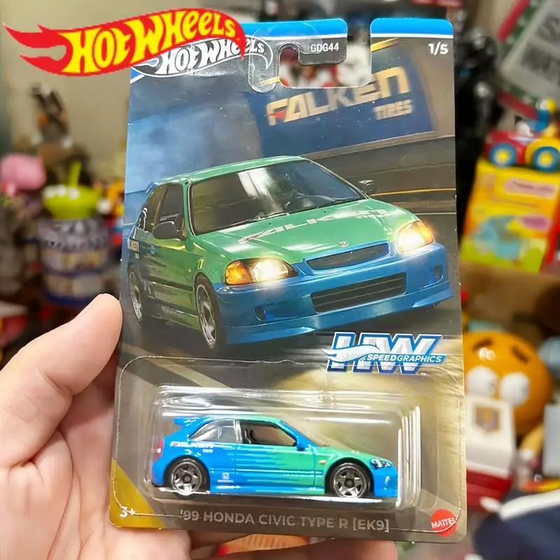 Original Hot Wheels Semi Premium Speed Graphics Series 99 Honda Civic Type R (Ek9) Model Cars Toys Boys Birthday Gifts view 2