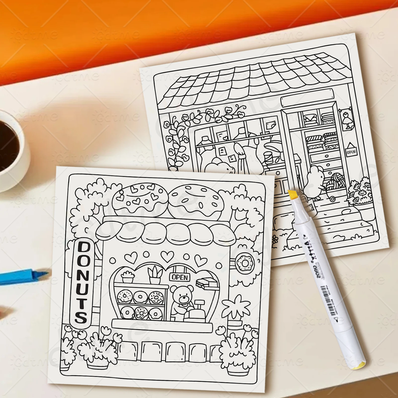 COSY STORE Malbuch für Erwachsene mit niedlichen, gemütlichen Alltagsaktivitäten zur Entspannung (gemütliche Räume zum Ausmalen) – Detail 9