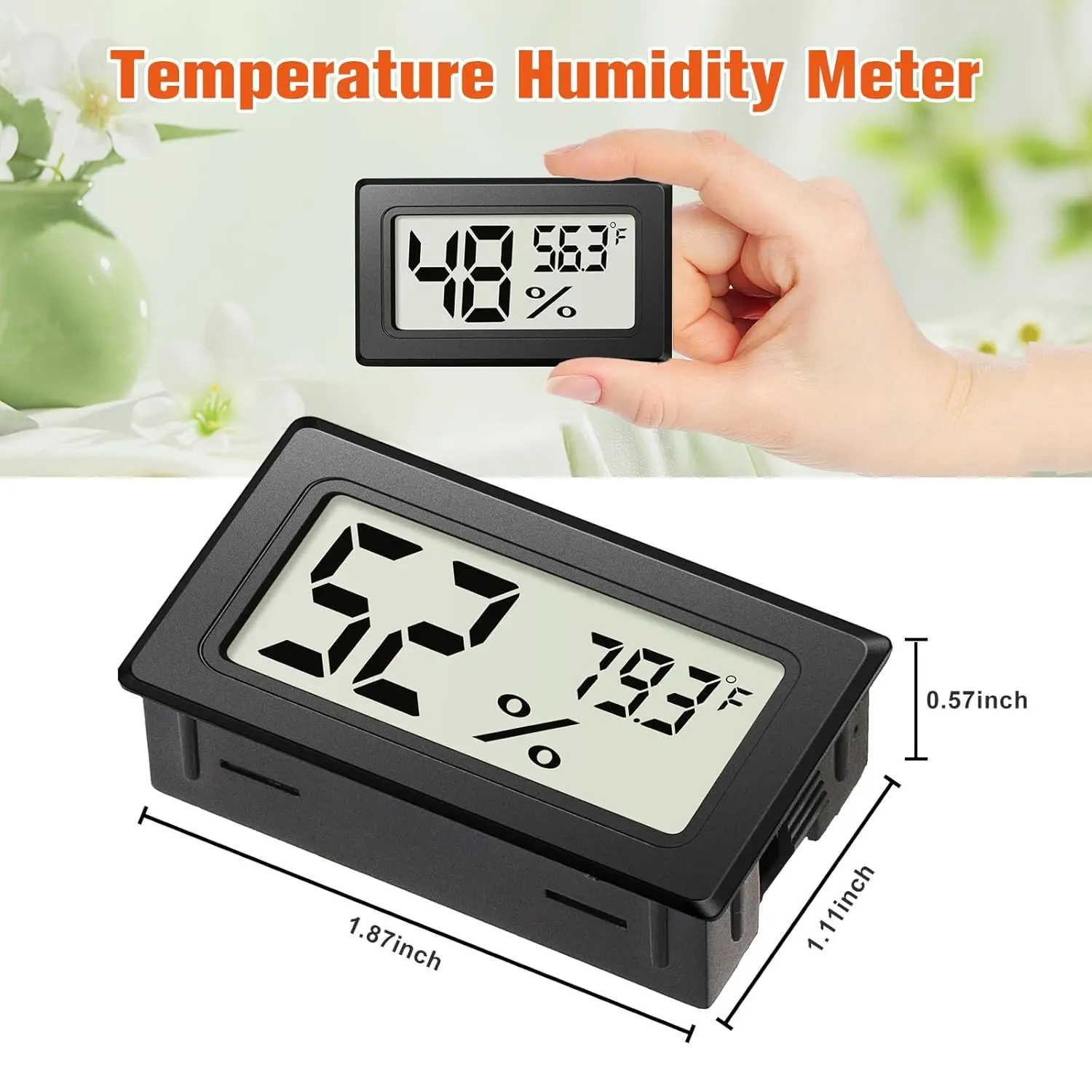 Mini Hygrometer Humidity Meter,Small Digital Thermometer Humidity Gauge Meter, Indoor Thermometer Hygrometer Monitor for Humidor