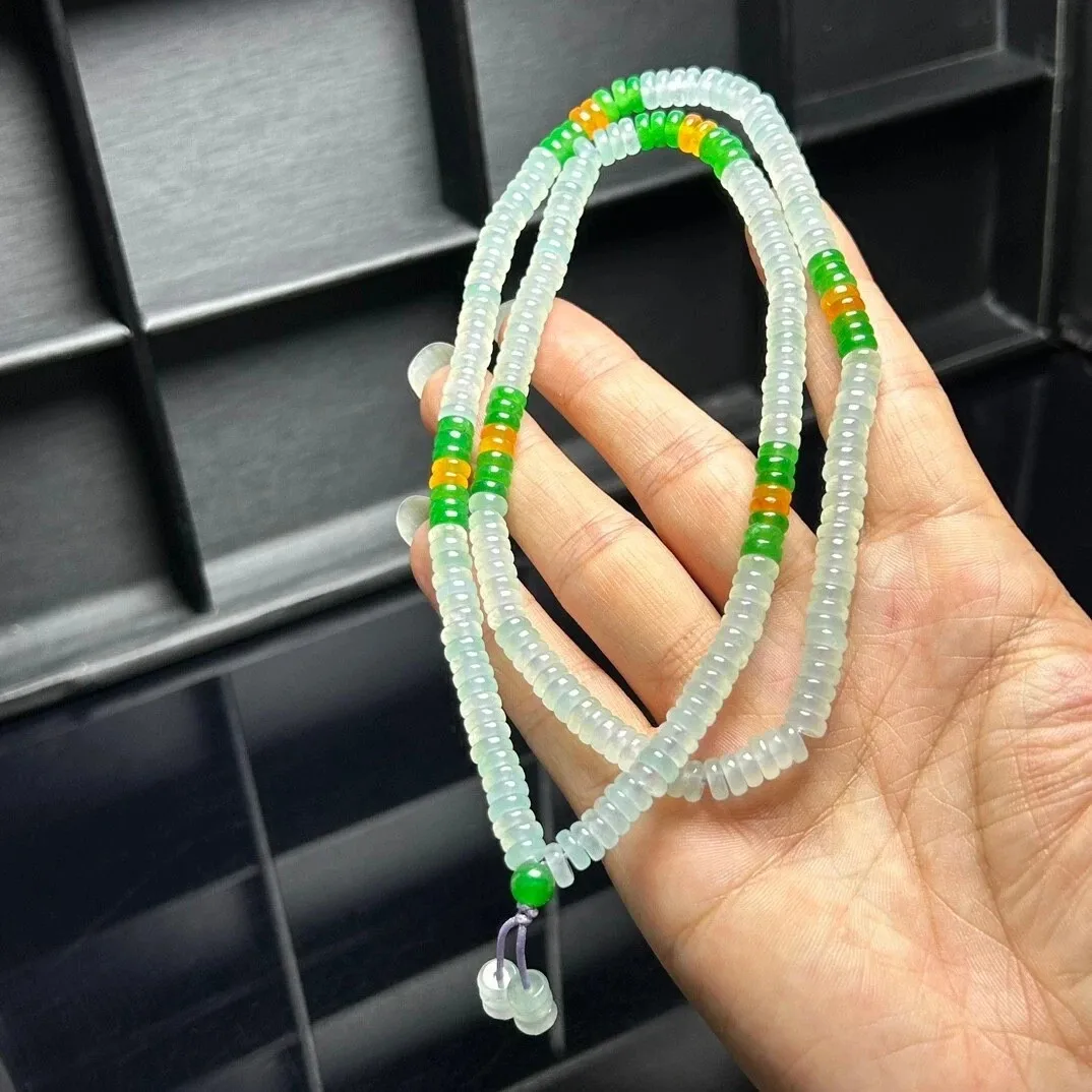 Real Natural high Ice Myanmar Green Jade Jadeite Beads Pendant&Necklaces