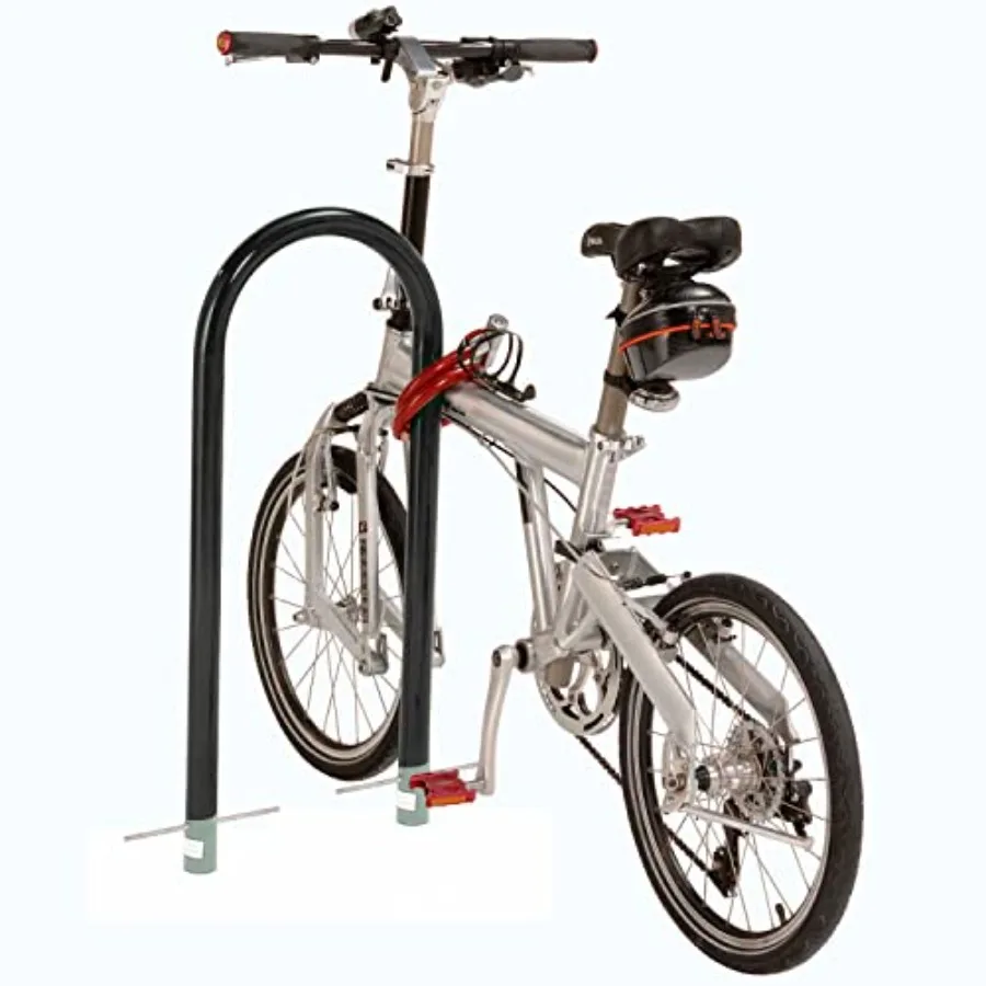 Rack de bicicleta de montagem abaixo do solo URack com capacidade de 2 bicicletas Construção de aço durável e acabamento de revestimento em pó preto Ideal para Commer