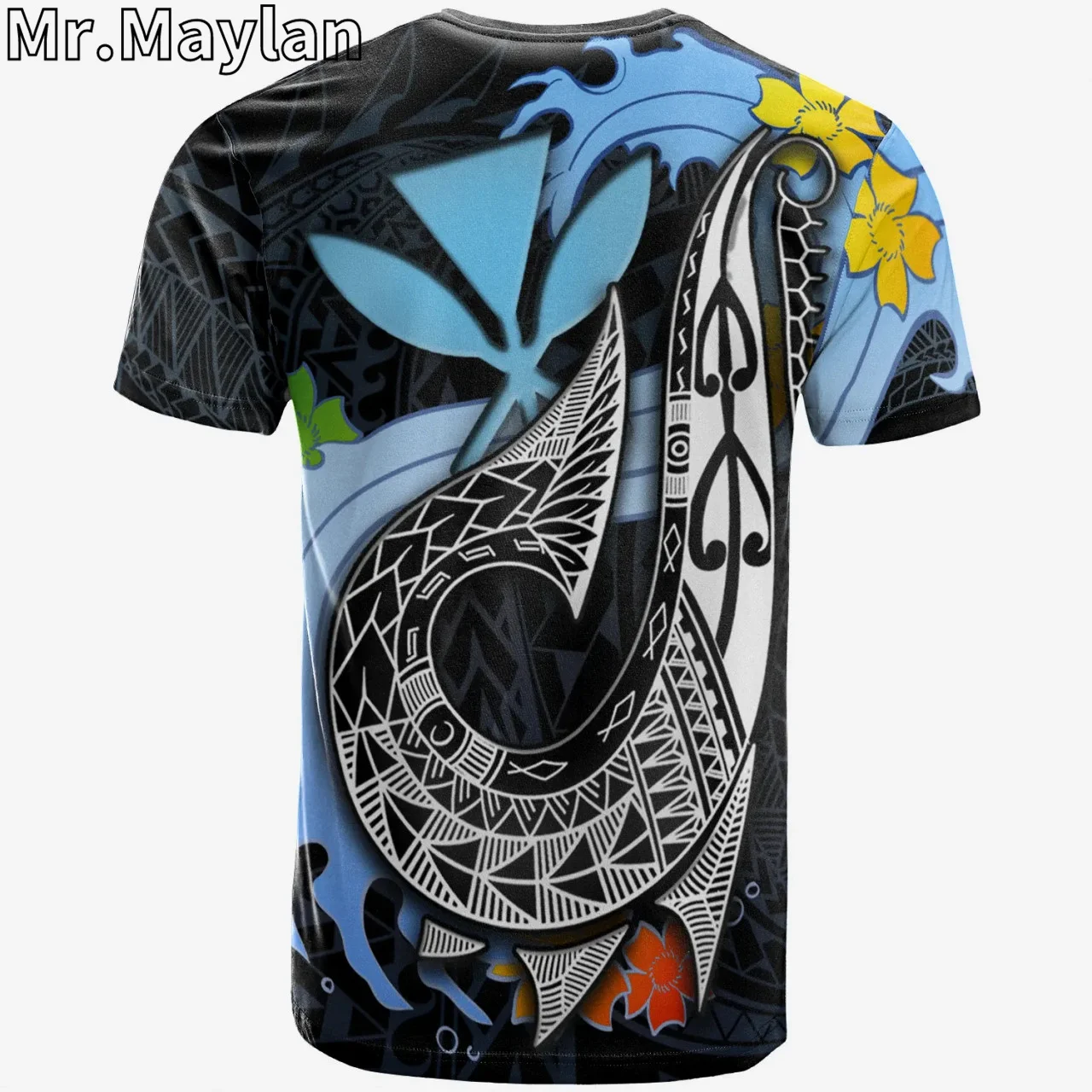 3D Print Hawaii Polynesian Kanaka Maoli T-Shirt Fish Hooks And Wave Tshirt Man/Woman Harajuku Streetwear Tshirts Short sleeve-66