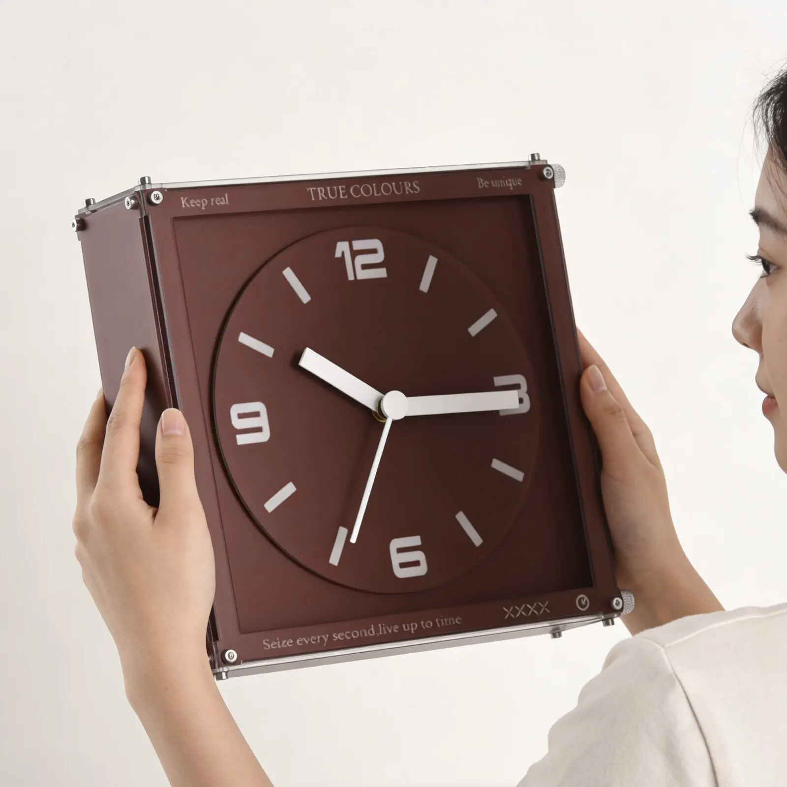 Creative Desktop Clock Ornament, Double-sided Wall Clock, High-end Artistic Style, Home Decoration Gift