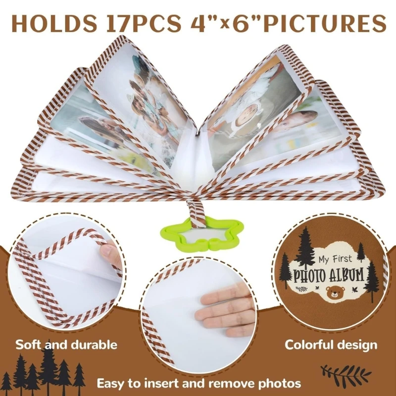 Portable Bear Themed Baby Growth Scrapbook Oxfords Cloth For Storing Family Photos And Special Moment Y5GB
