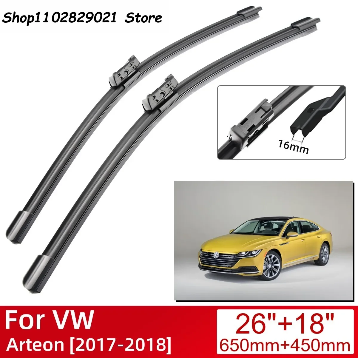 

For VW Arteon 2017-2018 Car Accessories Front Windscreen Wiper Blade Brushes Wipers 2018 2017