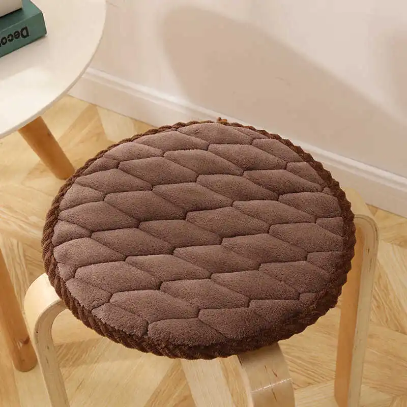 Round Cushion Cover Solid Velvet Comfortable Design 4 Colors Minimalist Bandage Fashion Autumn Seat Home Daily Basic Leisure New