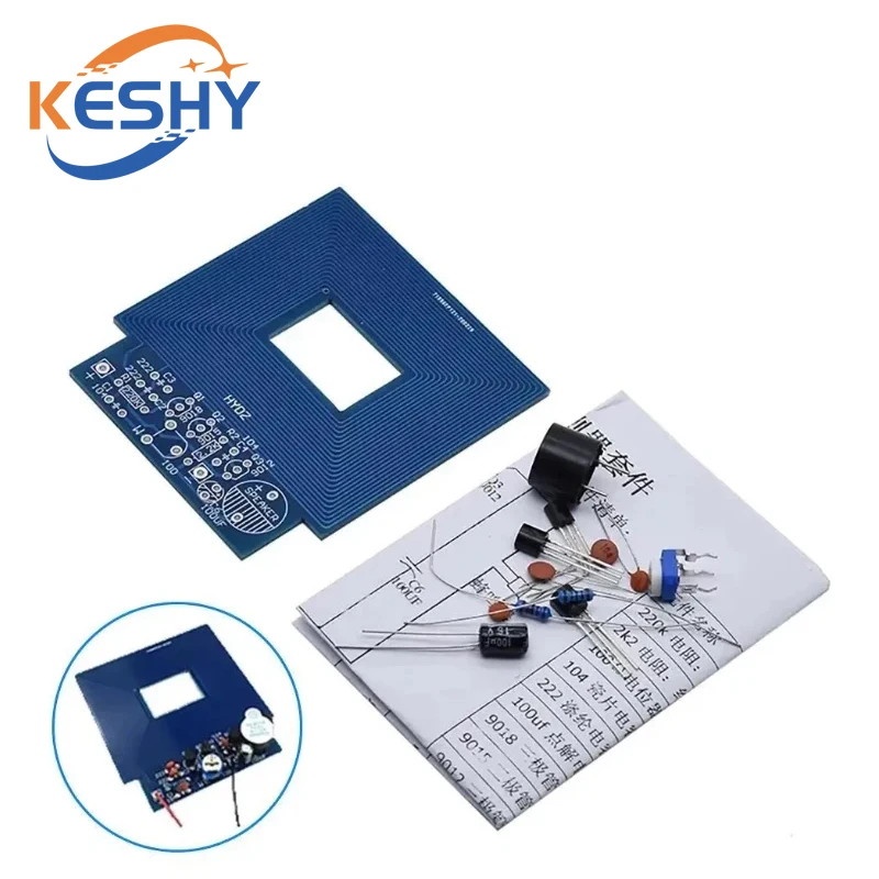 Metal Detector Scanner Unassembled Kit DC 3V-5V Suite Metal Sensor Board Module Electronic DIY Kits PCB Board Buzzer Capacitor