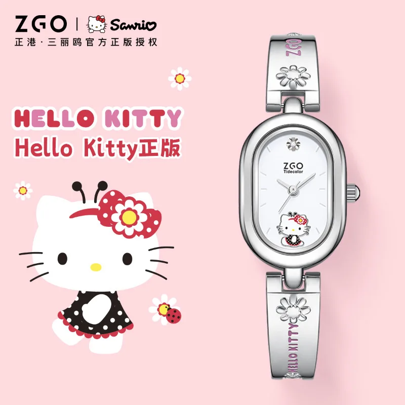 Sanrio Hello Kitty Girls Watch Kawaii Anime Cute Birthday Gifts Waterproof Bracelet Watch Cartoon Wrist Decoration Accessories﻿