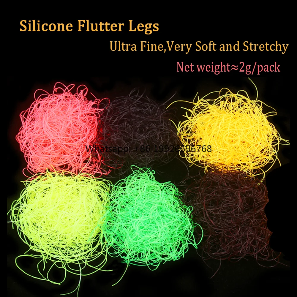 

2g/bag Ultra Fine Silicone Flutter Legs Dub Rubber Legs Fly Tying Material for Stonefly Nymph Trout Fishing Lures Accessories m