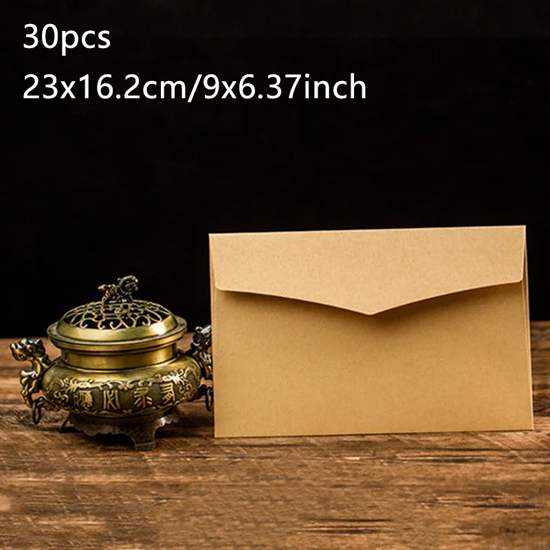 30pcs Envelope 23x16.2cm Small Business Supplies 200g Paper Kraft Postcard Message Packaging Invitation Wedding Stationery