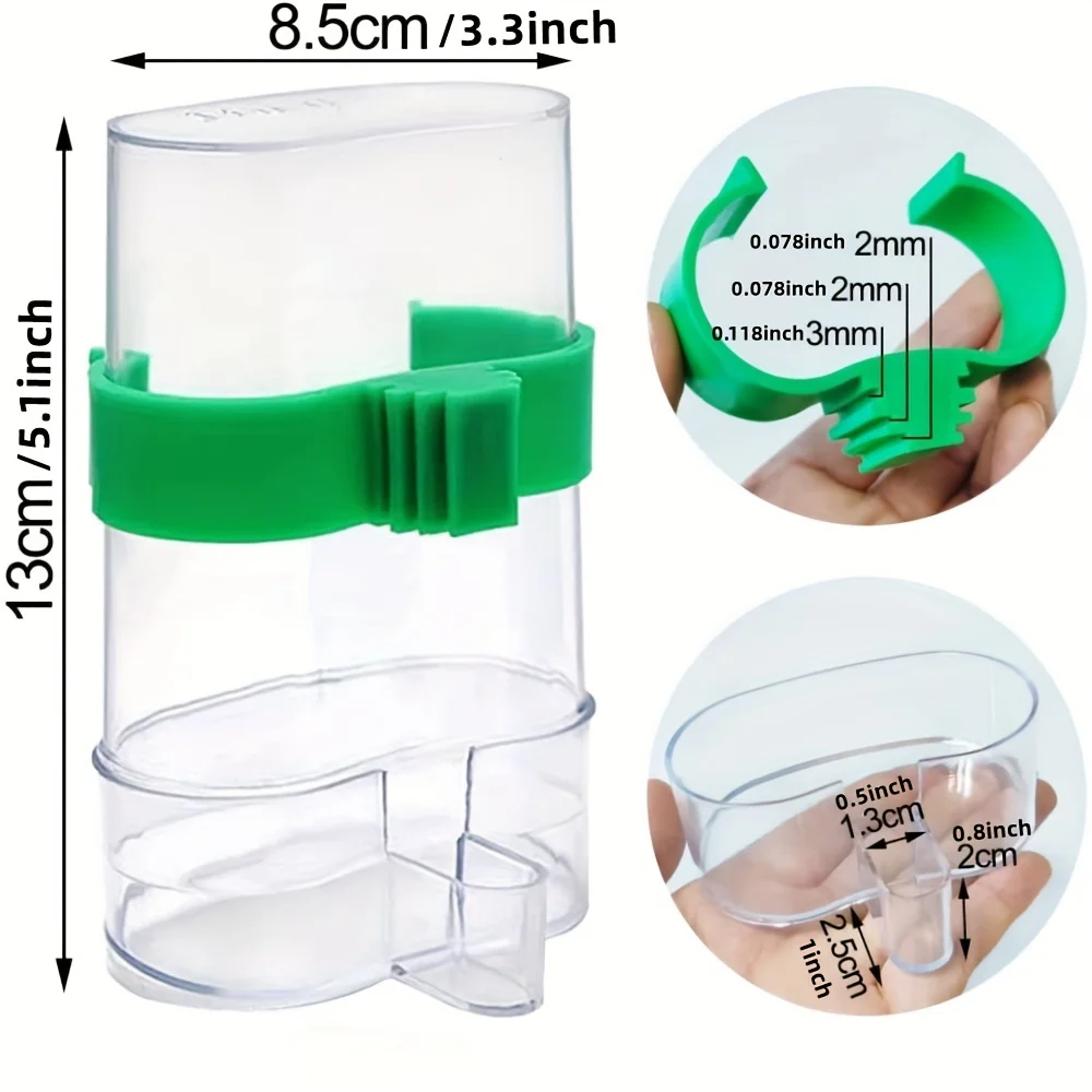 Automatic Bird Water Dispenser Bird Drinking Feeder Transparent Bird Cage Water Fountain for Budgie Cockatiel Lovebird Canary