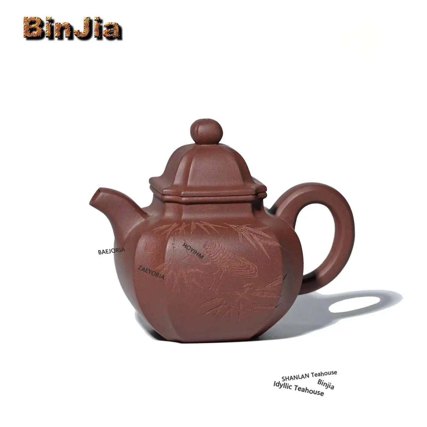 360ml Elegant Yixing Purple Clay Teapots Master Handmade Square Draw Corners Pot Raw Ore Mud Kettle Zisha Tea Set Tea Ceremony