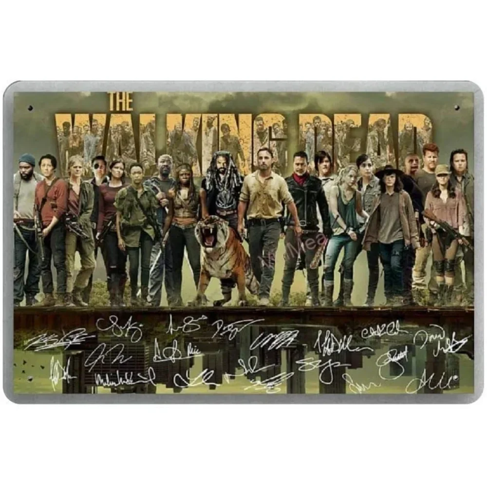 Металлическая Жестяная Табличка «Ходячие Мертвецы» Настенный Декор Художественный Потертый Шик Подарок Классический Стиль Пря...