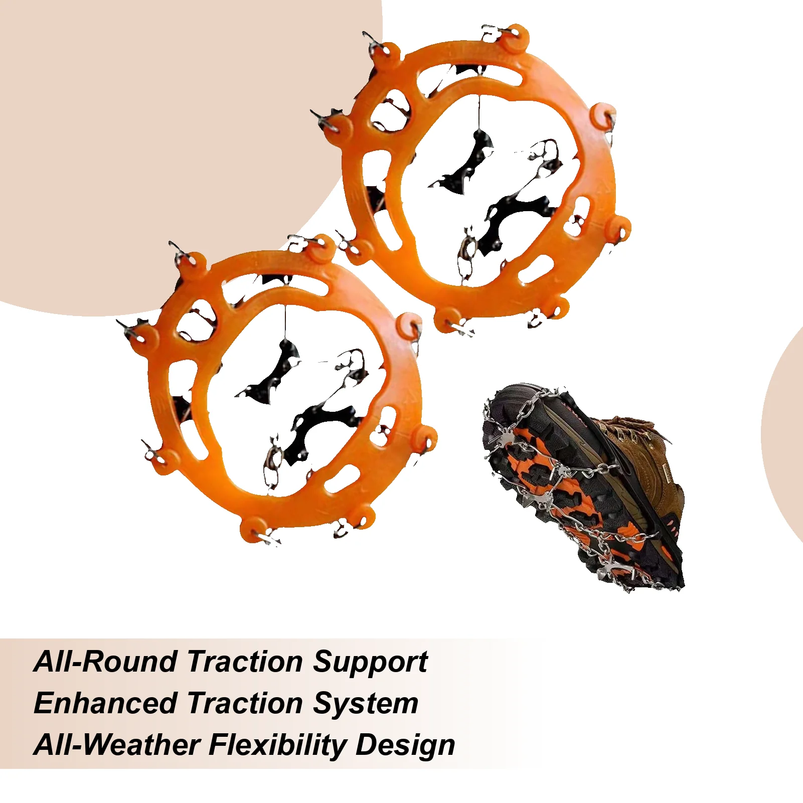 

8-Spike Shoes Ice Cleats Wear-Resistant Snow Traction Grippers Reliable Anti-Slip Crampons For Winter Hiking Climbing Walking