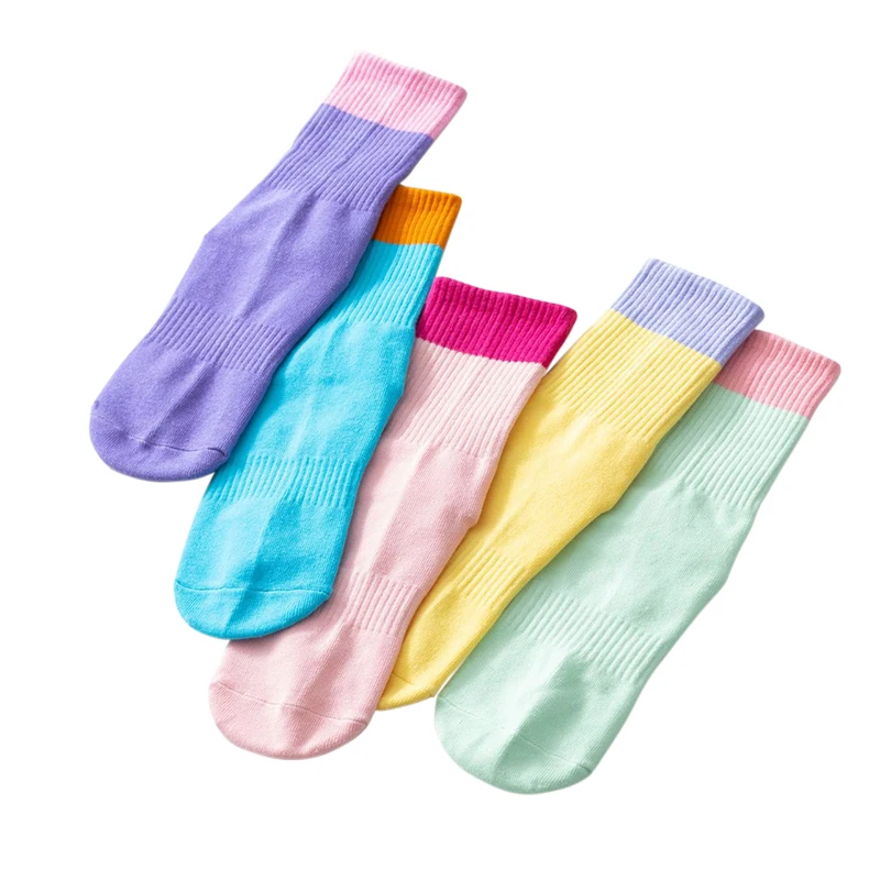 New Two-Color Stitching Yoga Socks Fitness Non-Slip Pu Lati Socks Breathable Perspiration All-Match For Four Seasons