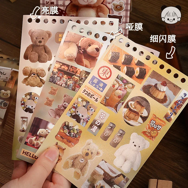 MINKYS 30 sheets/Piece Sweet Rabbit & Bear Decorative Stickers Retro Journal Phone Sticker Book Kids Gift School Stationery