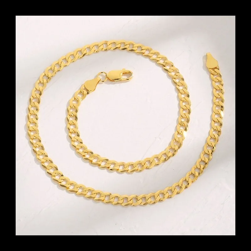 

S925 серебряное взрывное золотое ожерелье в стиле хип-хоп, ювелирные изделия, простое индивидуальное модное ожерелье с высоким смыслом