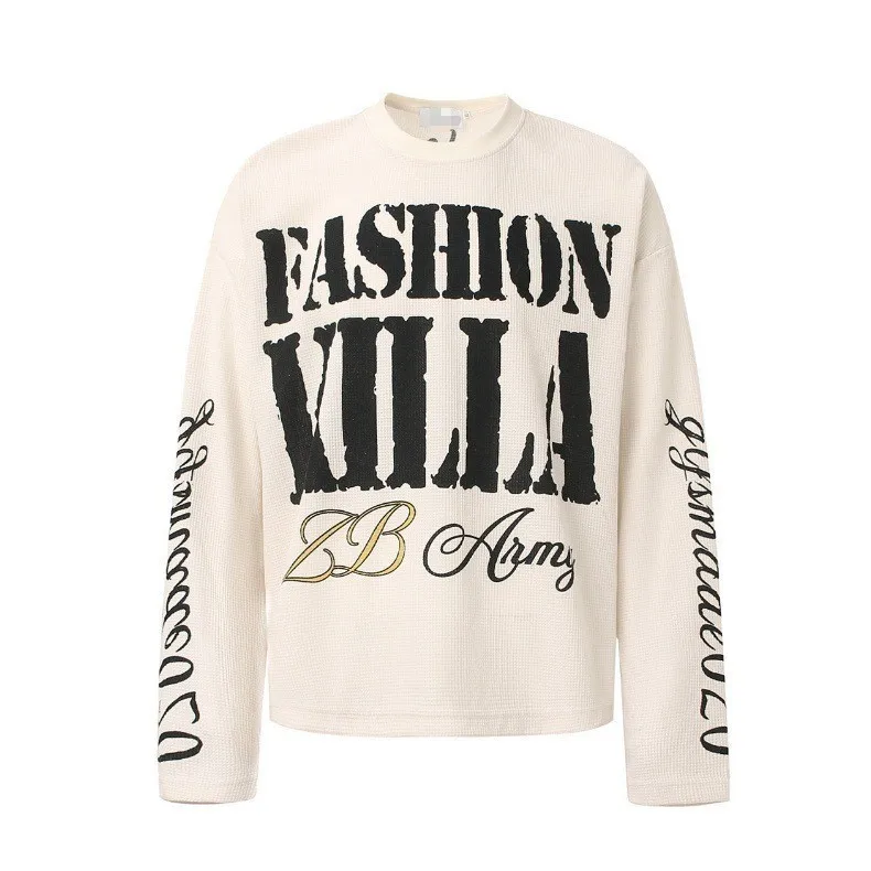 New 2026 Autumn College Style Long Sleeve Hoodie Unisex Gothic American Letter Street Fashion Brand Thickened Flocking Fabric