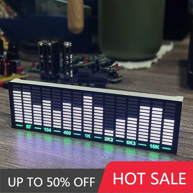 LED Music Spectrum Audio Atmosphere Lamp Level Indicator Pickup Rhythm Light Stereo Audio Rhythm Lamps Home Decoration Gift