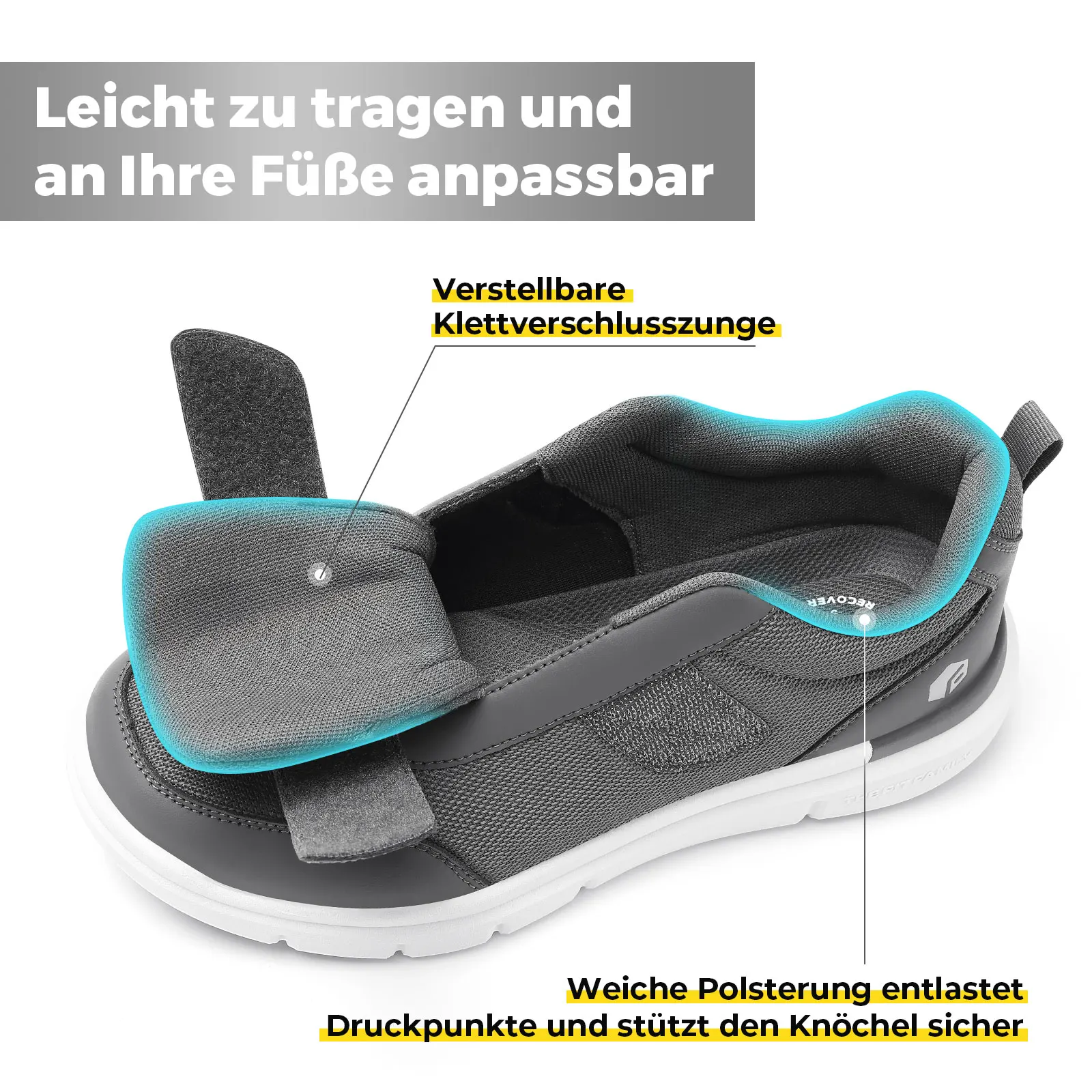 FitVille Diabetic Shoes Mens Extra Wide Width for Swollen Feet Neuropathy Diabetic Pain Relief Lightweight Walking Casual Shoes