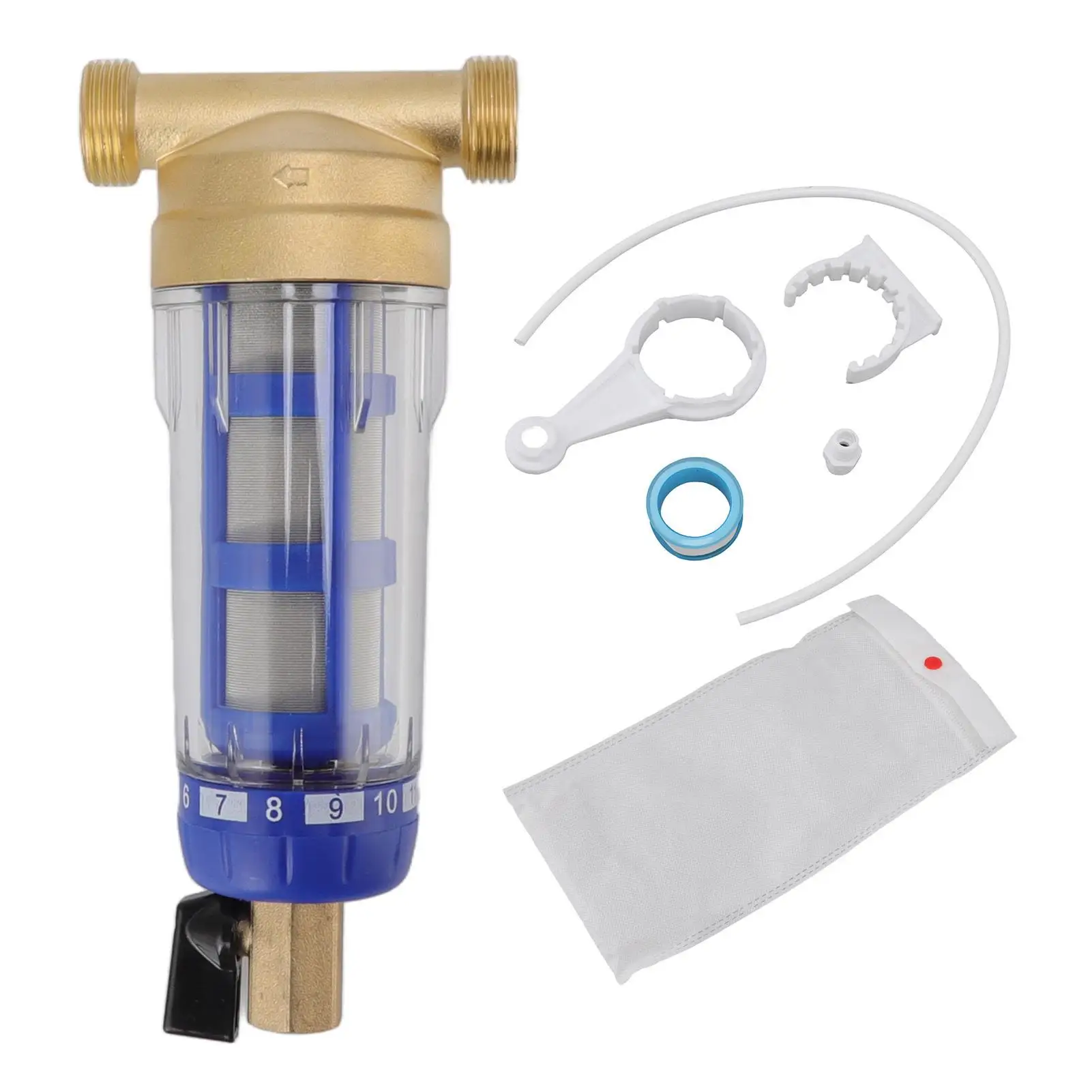 Spin Down Sediment Water Filter Kit with Copper Head - for home Prefilter Solution for Clean Water