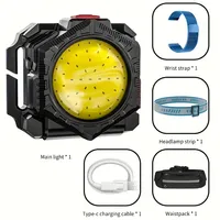 Multifunctional COB Headlamp Emergency Flashlight Mini Portable USB Rechargeable Warning Light For Night Running