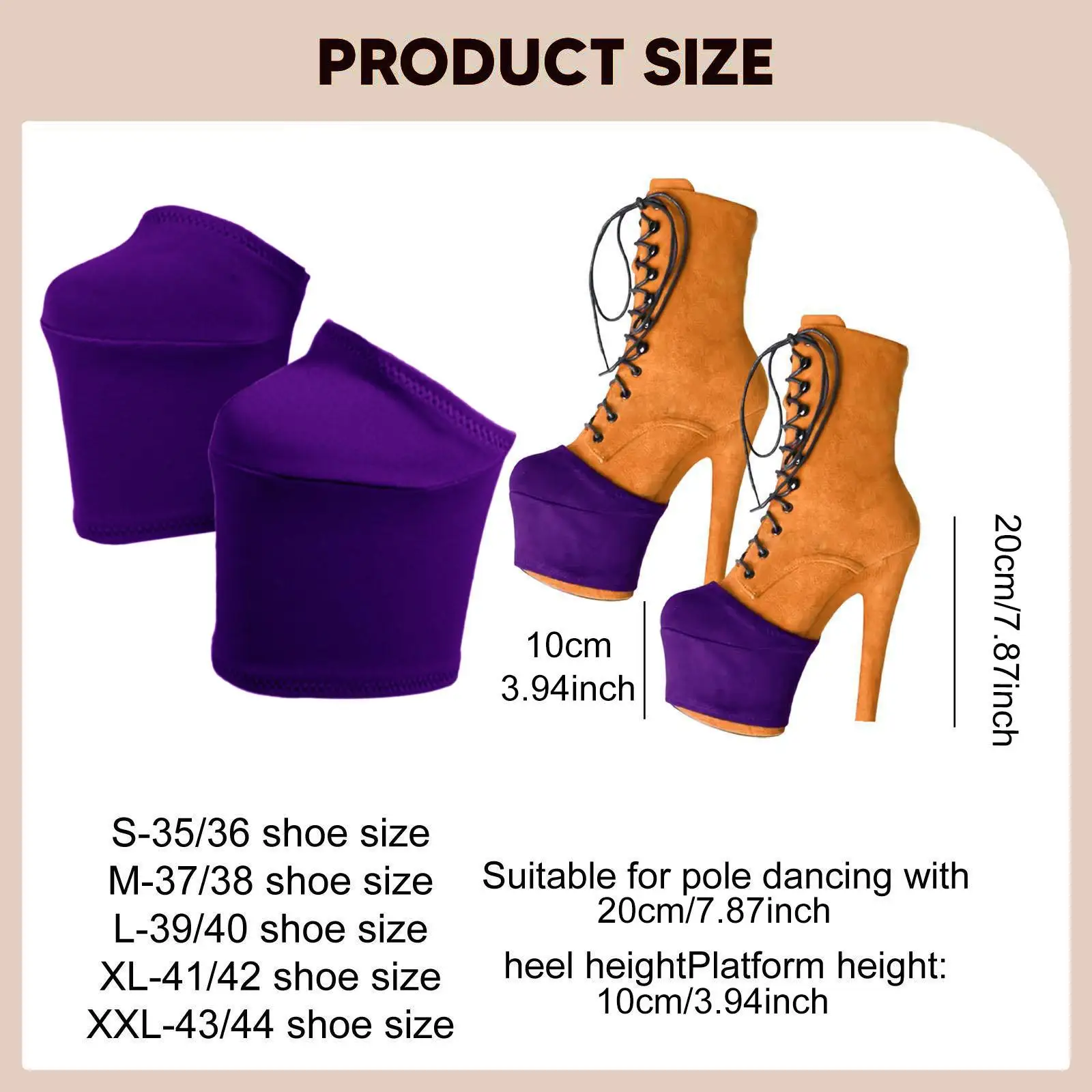Wear Resistant Shoe Covers Elastic Sleeve for Costume Accessories Anti Slip Protection for Heels