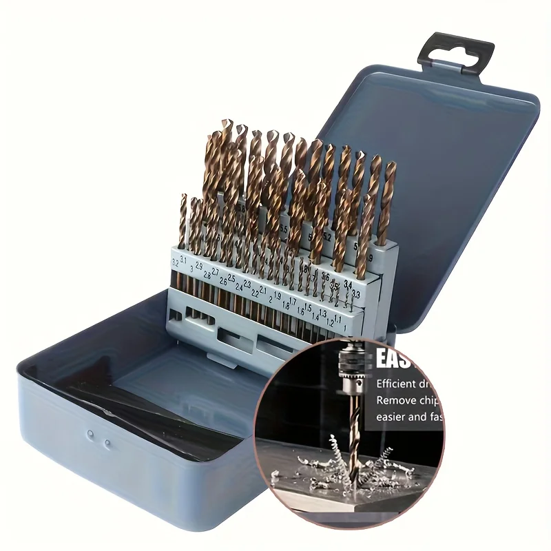 

51 Pack Micro Cobalt Drill Bit Set, Straight Shank HSS-Co Bits for Copper, Cast Iron & Aluminum DIY Machining with Case