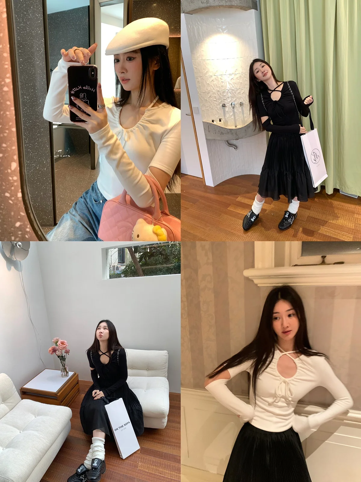 

Vcruan Aiige Two-Way Wear Fce Lined Svel Top with Belt Spring 2025 New Sle U-Neline Slim Fit Cotton Blend T-irt