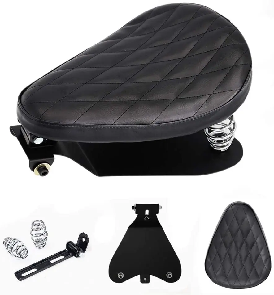 

Black Leather Driver Driver Solo Seat For Sportster 883 1990-2013 Saddle Suitable Cruiser Bobber Chopper Custom