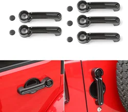 Door Handle Cover Tailgate Handle Covers Molding Trim for Jeep Wrangler JK 2007-2018 Carbon Fiber Style Exterior Accessories