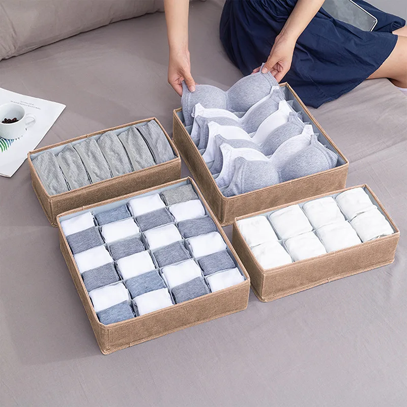 Underwear socks storage box drawer wardrobe divider box scarf tie storage box dormitory wardrobe clothing storage box foldable