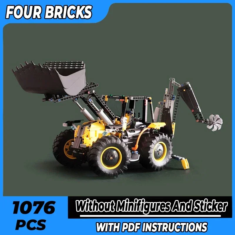 Moc Building Bricks City Car Model C-Model Backhoe Loader Technology Modular Blocks Gifts Toys For Children DIY Sets Assembly