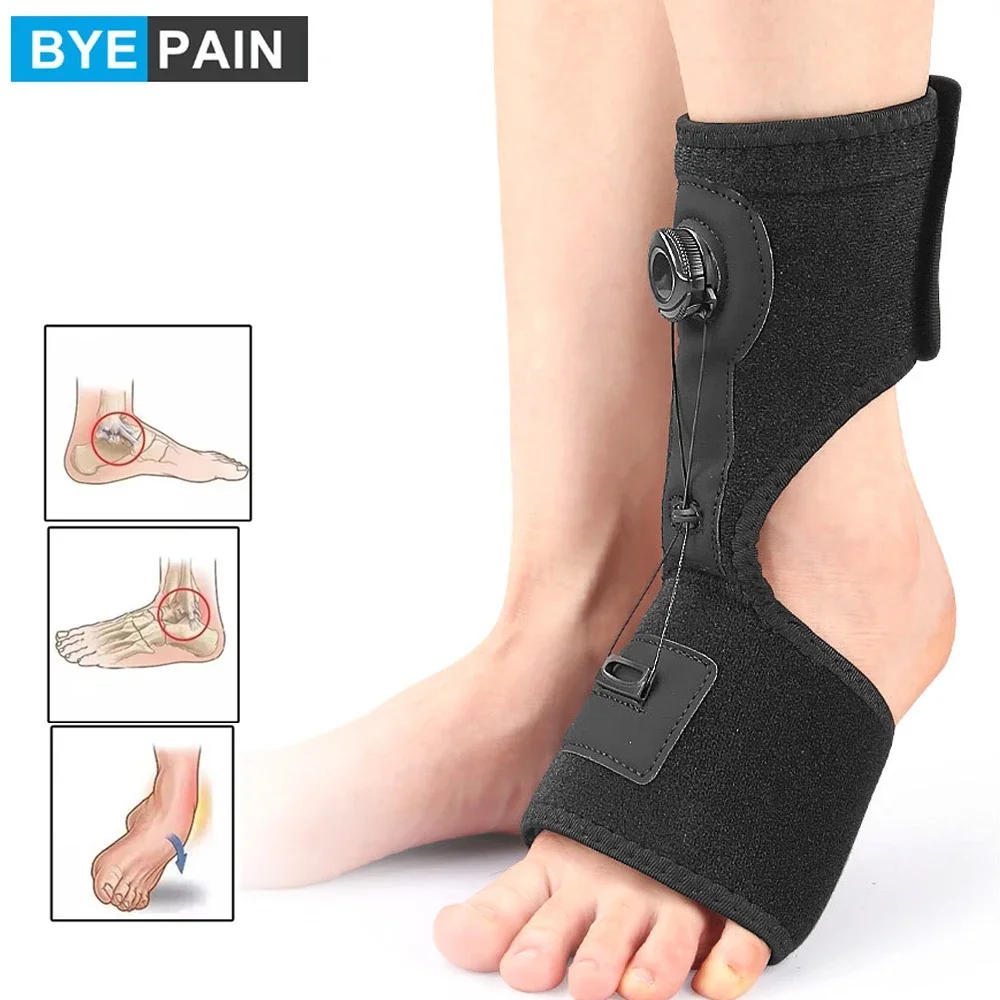 BYEPAIN 1Pcs Plantar Fasciitis Night Splint, Drop Foot Orthopedic Brace Adjustable Rotating Knob Sleep Support for Men Women