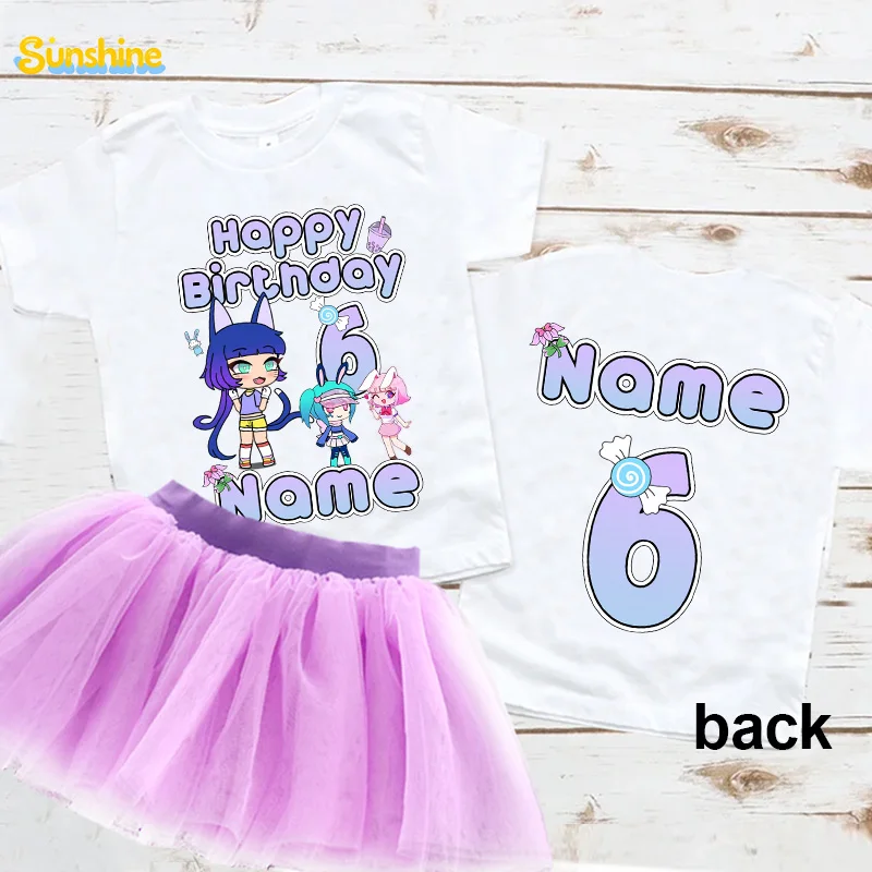 

Рубашка-пачка для именинницы, праздничная футболка для девочек, Nommi, одинаковые наряды, костюм, комплект для дня рождения, рубашка для девочек, 5 лет