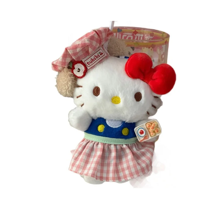 애플 쌀숟가락 요리사 헬로키티 봉제인형 펜던트 귀여운 인형 장난감 열쇠고리 소녀 배낭 장식 선물