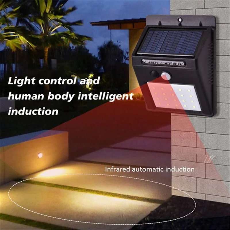 LED Solar Wall Lights Wireless Motion Sensor Solar Garden Lights IP65 Waterproof Solar Deck Lights for Gardens Patios Front Door