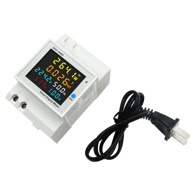 N52-2068 Din Rail WiFi Smart Energy Power Meter 40-300V Electricity Ammeter Remote Networked Meter Reading