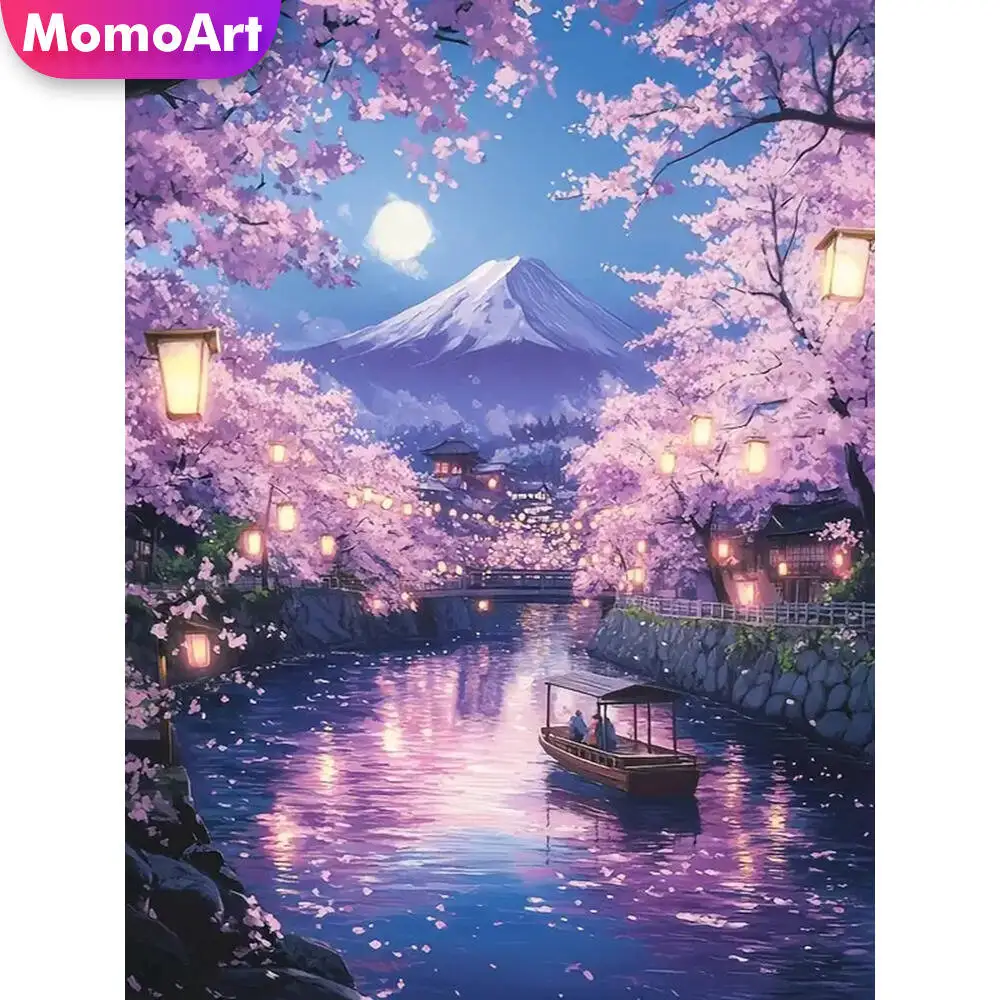 

Momoart Cat Алмазная картина Животное Красочная Алмазная мозаика Картина Стразы Луна Настенный декор