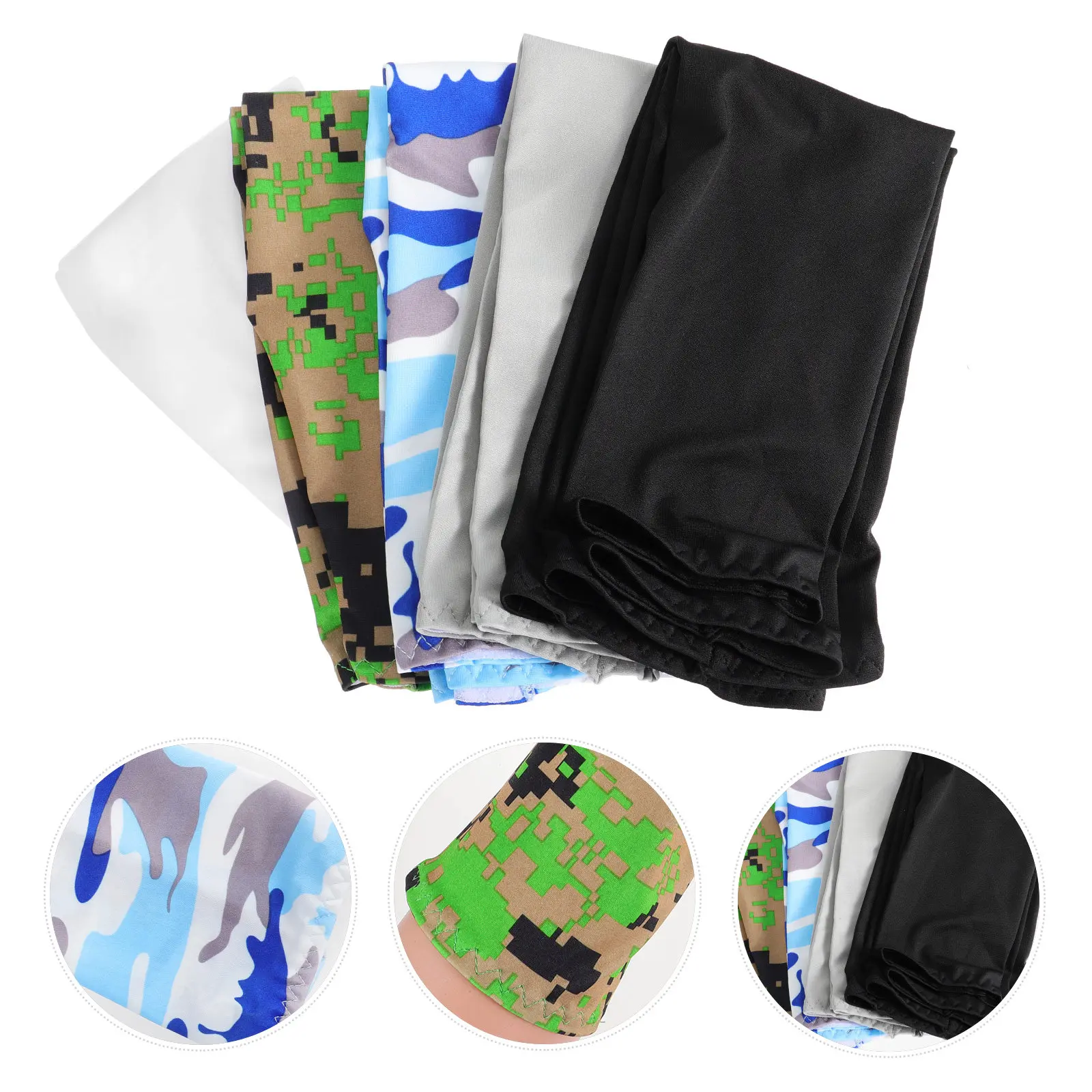 

5Pairs Sunscreen Sleeve Sun Protection Arm Sleeves Camouflage Outdoor Sports Cycling Uv Protection Cooling Anti-Slip Arm Covers