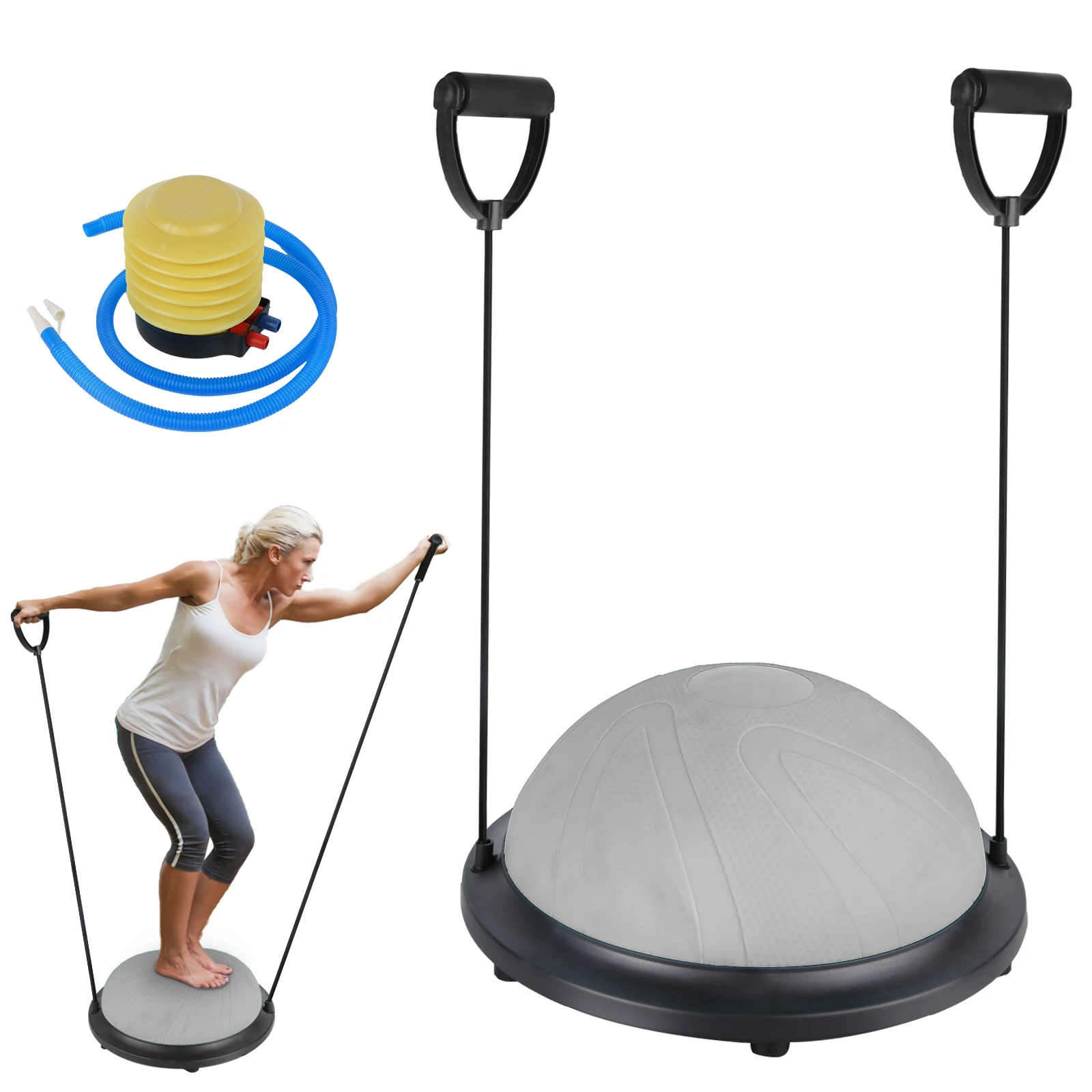 Bola de equilibrio de Yoga a prueba de explosiones, Bola de velocidad de onda, Bola de equilibrio de pie medio redondo, Bola de Yoga engrosada, núcleo de Fitness, pérdida de peso, 1pc