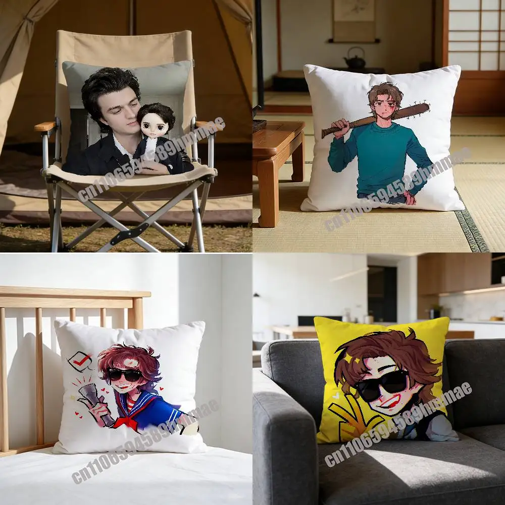 

For 45x45cm 35x35cm Cat Funny J-Joe Keery Throw Pillow Case Sham Square Bedroom Pillowcase Cushion Cover