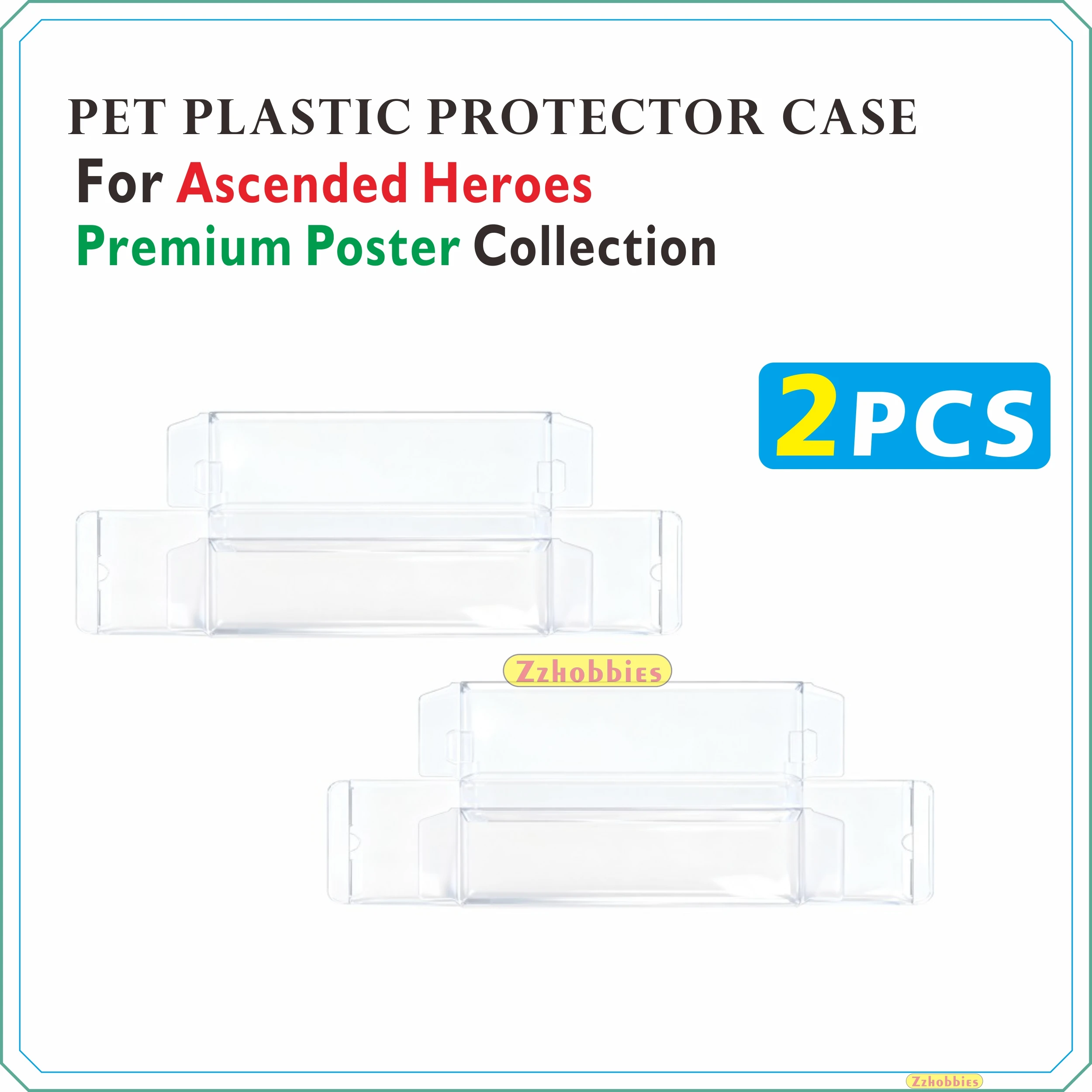 2PCS Clear PET Plastic Protector Case For Ascended Heroes Premium Poster Collection