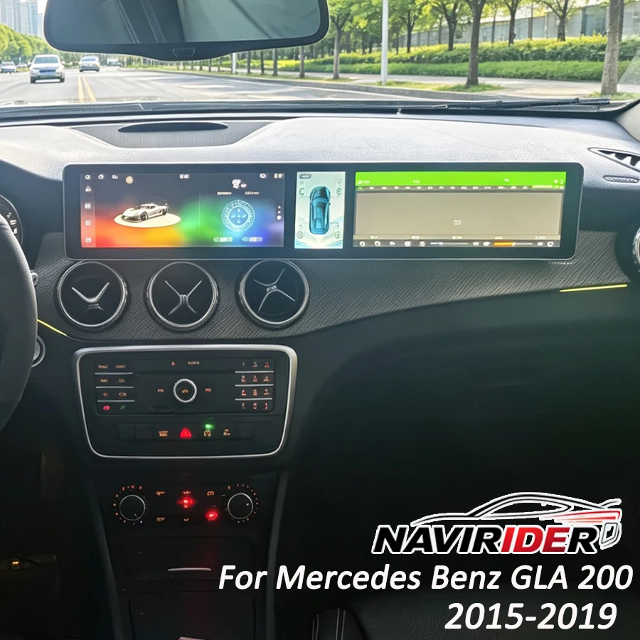 CarPlay Triple Screen Android 15 For Mercedes Benz GLA 200 2015-2019 Car Radio 10.25